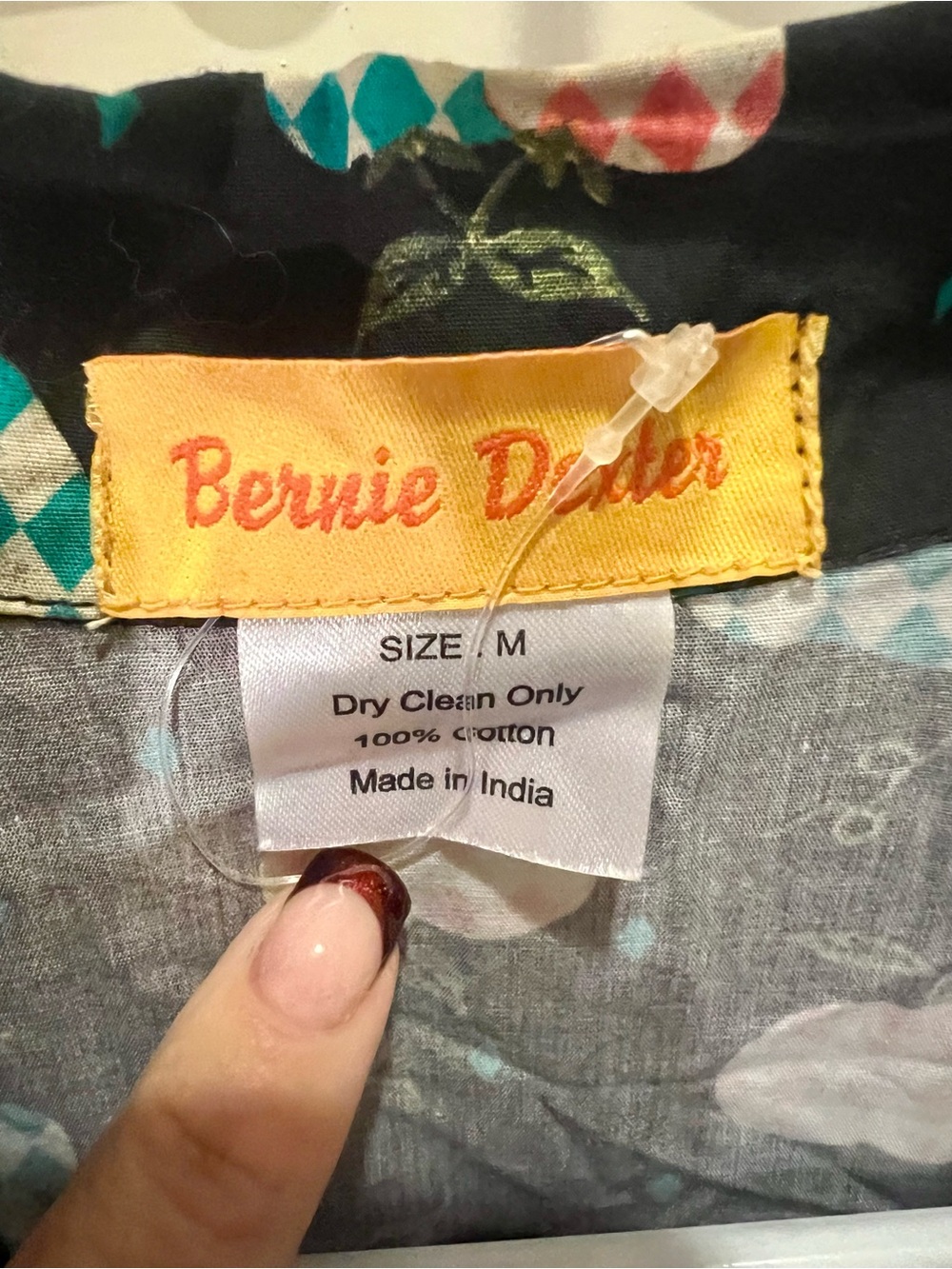 Bernie Dexter Fruit dress in Black and Teal/Pink